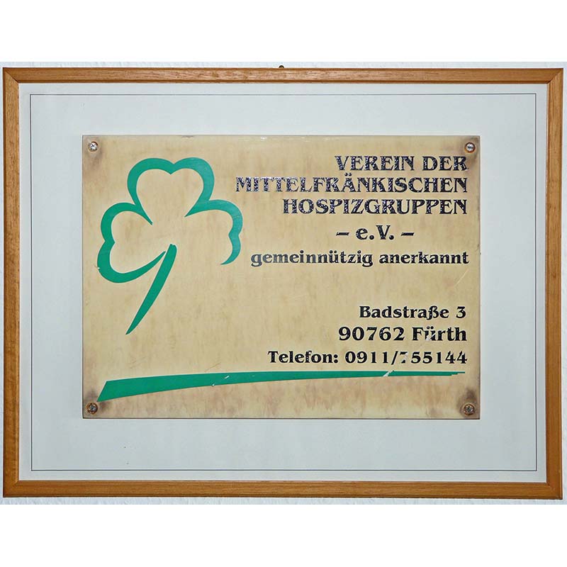 Büro Hospiz altes Schild
